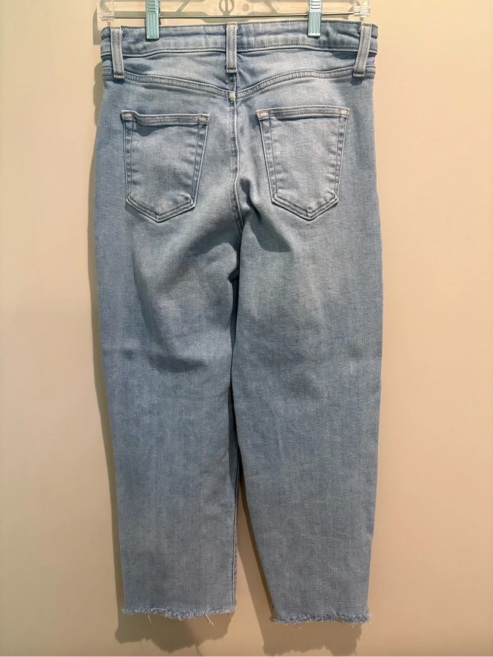 Just Black Denim Women’s Size 28 Light Wash Frayed Hem Straight Leg Jeans